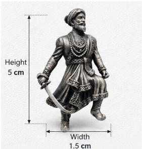 Silver Men’S 925 Sterling Silver Chhatrapati Shivaji Maharaj Warrior Lapel Pin - Antique Oxidized Brooch - SAC60158 detail view