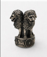 Silver Men’S 925 Sterling Silver Lion Capital Emblem Lapel Pin - Ashoka Stambha Brooch - SAC60159 close-up view