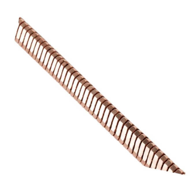 Silver Men’S Rose Gold Plated Sterling Silver Herringbone Chevron Chain Necklace - ACC71988 close-up view