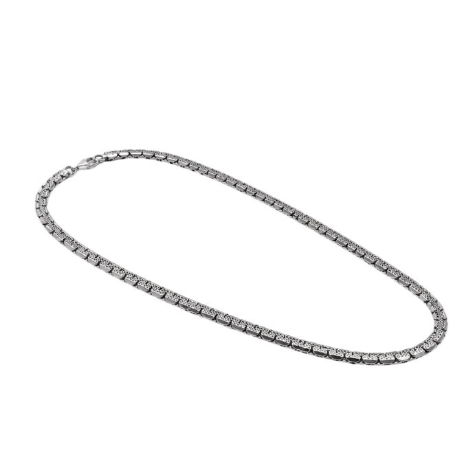 Silver Men’S Textured Silver Franco / Mesh Link Chain - ACC71993 close-up view