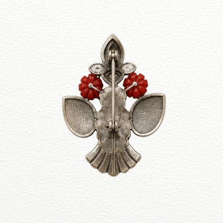 Silver Brooch Peacock Pendant For Men - 925 Sterling Silver - SAC60273 side view