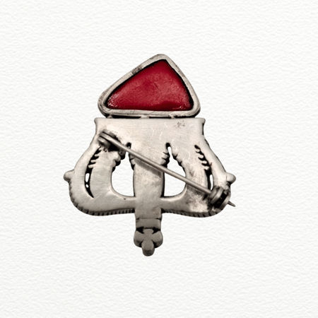 Silver Brooch Trident Pendant For Men - 925 Sterling Silver Description - SAC60271 close-up view