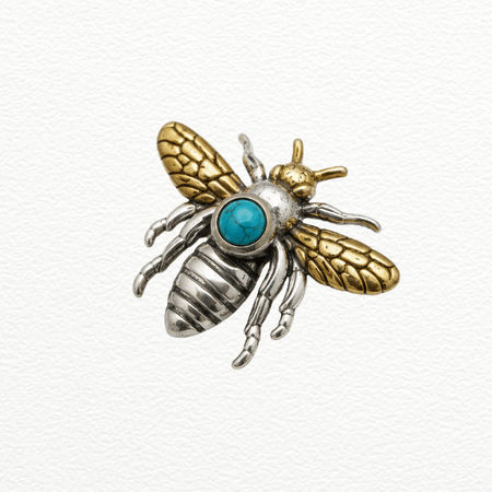 Silver Bee Brooch For Men - 925 Sterling Silver - Sac60257