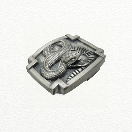 Silver Cobra Belt Buckle For Men - 925 Sterling Silver - SAC60236