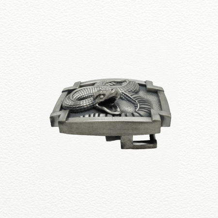 Silver Cobra Belt Buckle For Men - 925 Sterling Silver - SAC60236 detail view
