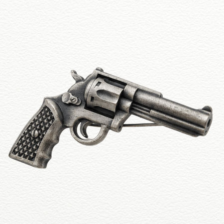 Silver Product Name Revolver Brooch For Men - 925 Sterling Silver - SAC60214