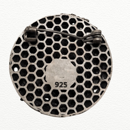 Silver Native Warrior Brooch For Men - 925 Sterling Silver - SAC60203 close-up view