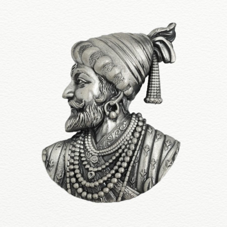 Silver Chhatrapati Shivaji Maharaj Brooch For Men - 925 Sterling Silver - Sac60191