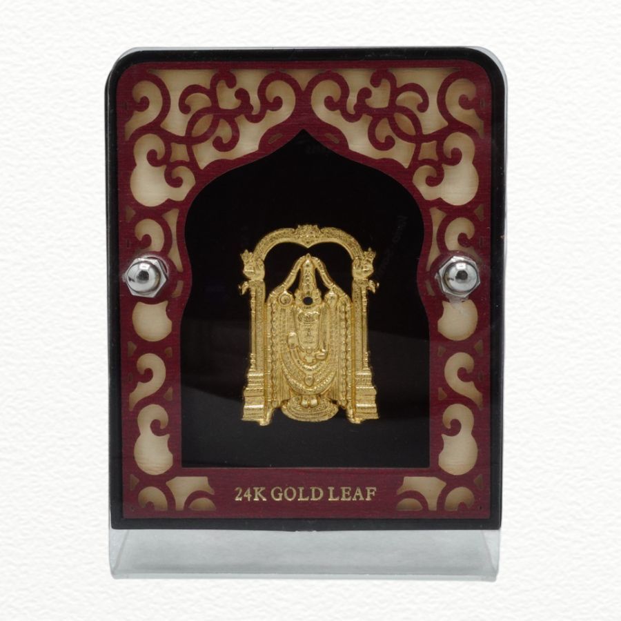 Gold Gift Item 24K Gold Leaf Lord Venkateswara Balaji Frame For Gifting - GFT60113 side view