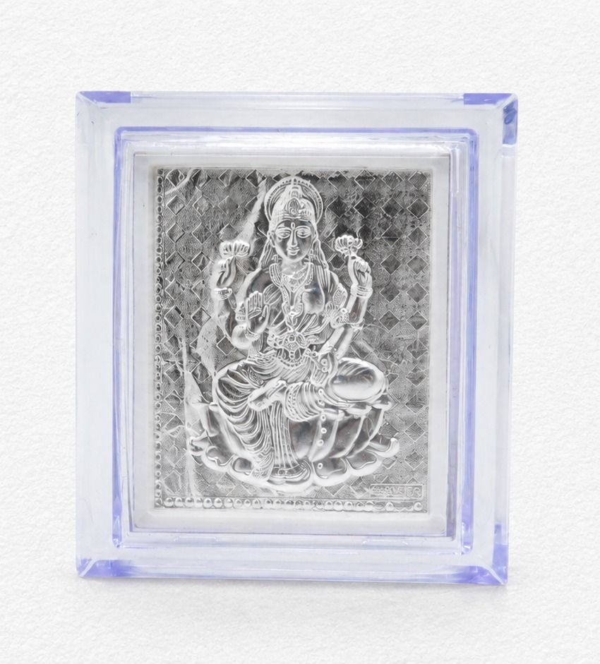 Silver Gift Item Goddess Lakshmi Frame For Home, Pooja & Gifting - GFT60400 front view
