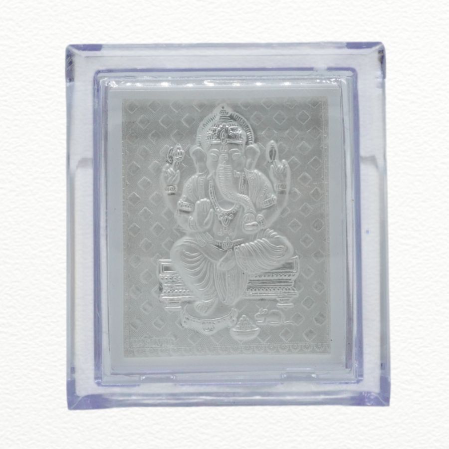 Silver Gift Item Ganpati Frame For Home, Pooja & Gifting - GFT60440 front view