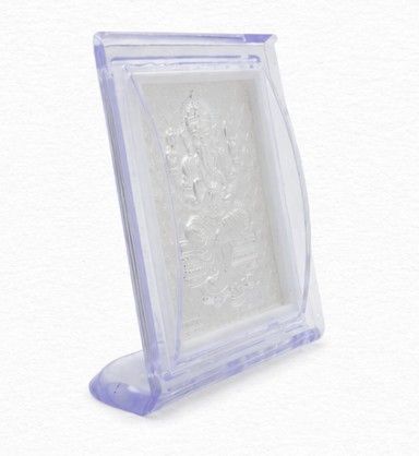 Silver Gift Item Ganpati Frame For Home, Pooja & Gifting - GFT60440 side view