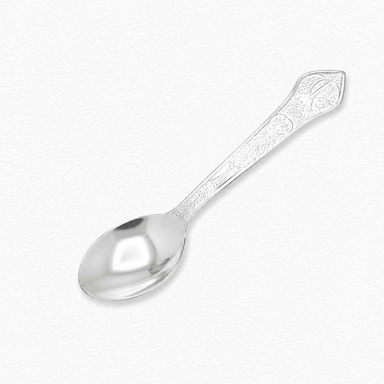 Silver Gift Item Traditional Silver Bowl & Spoon Set For Pooja, Gifting & Special Occasions - GFT60135 close-up view