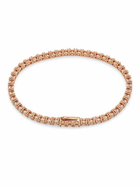 Silver Rose-Gold-Tone Embellished Tennis-Style Bracelet - ABR62308 detail view