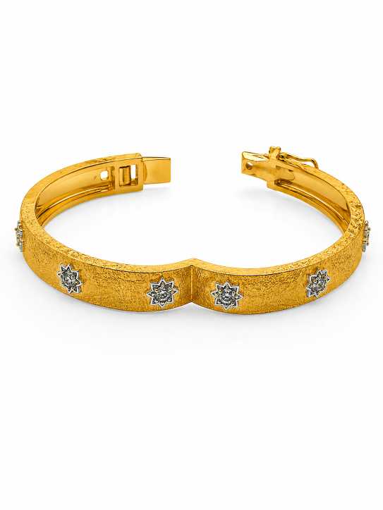 Gold Gold-Tone Embellished Tennis-Style Bracelet - ABR61791 side view