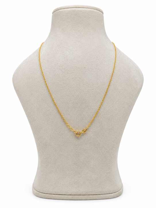 Gold Gold-Tone Chain Necklace With Black Bead Accents And Crystal-Style Pendant - SGAN10195