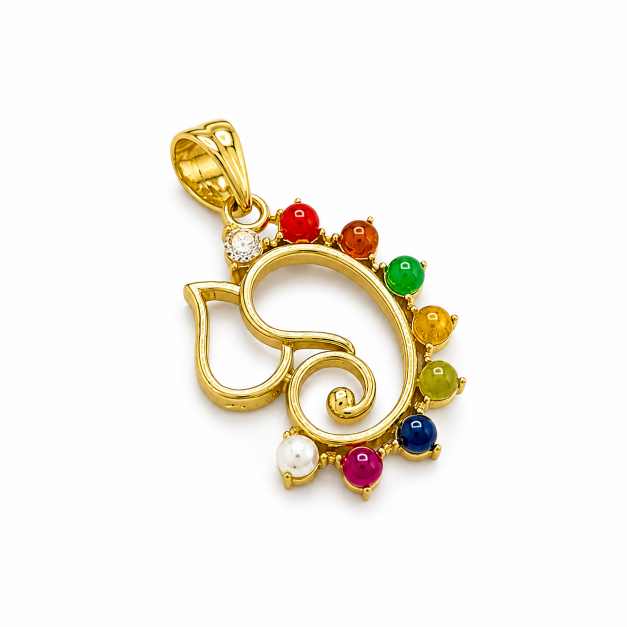 Gold Chain Multicolour Beaded Peacock-Inspired Pendant - APE60951