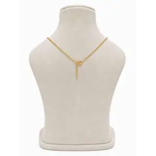 Gold Chain Elegant Gold-Tone Black Beaded Floral Pendant Necklace - SGAN10178