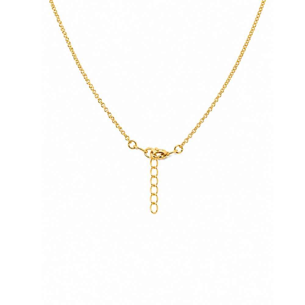 Gold Chain Gold-Tone Necklace With Black Bead Accents And Teardrop Pendant - SGAN10194 close-up view