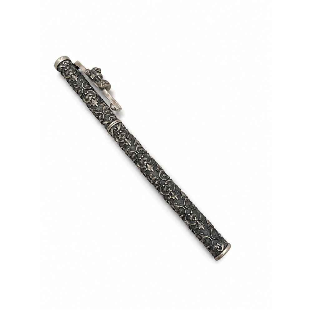 Silver Ornate Floral Engraved Silver-Tone Pen - Sac60283
