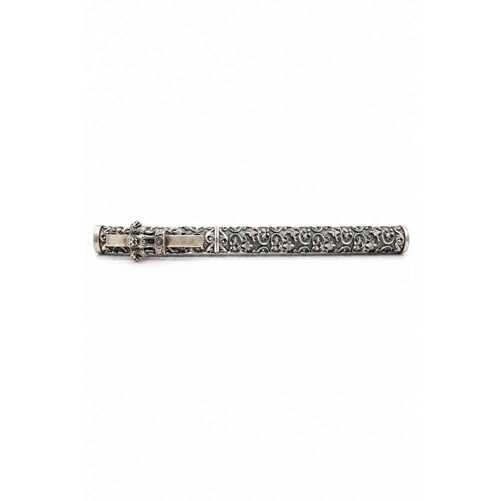 Silver Ornate Floral Engraved Silver-Tone Pen - SAC60283 detail view