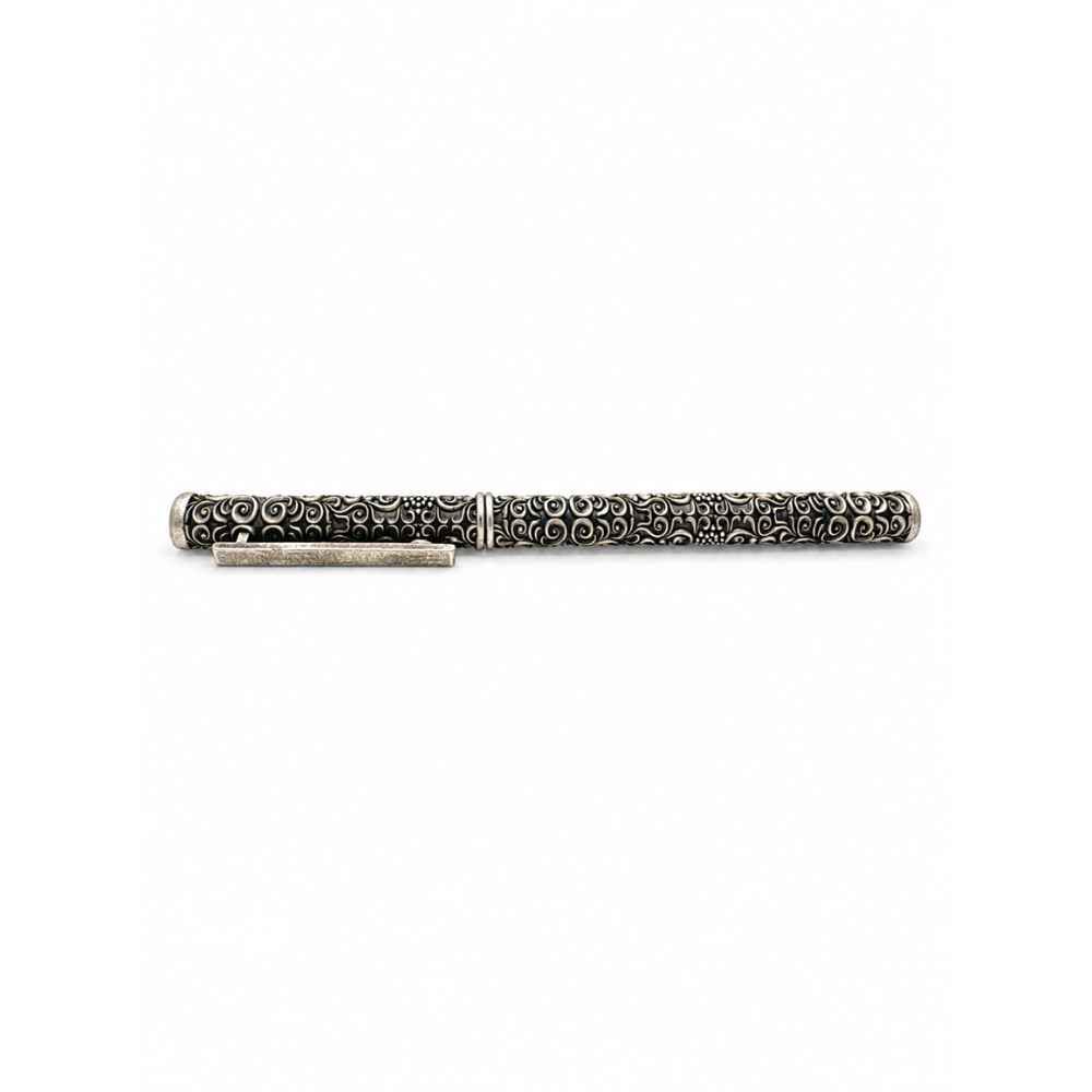 Silver Ornate Scrollwork Decorative Metal Pen - SAC60284 close-up view