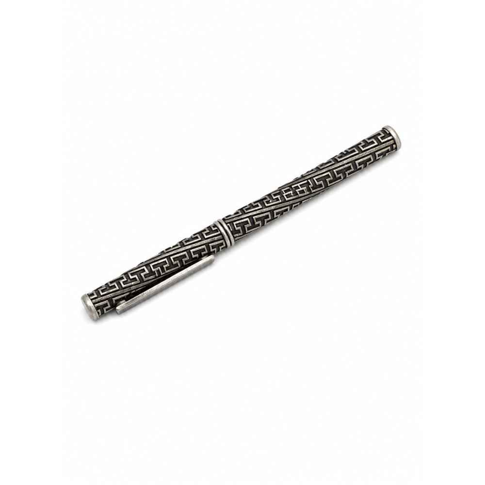 Silver Ornate Silver-Tone Engraved Luxury Pen - SAC60285 close-up view
