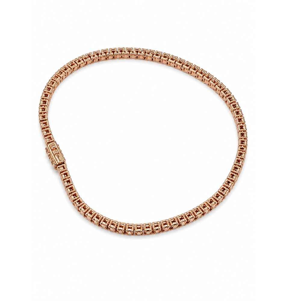Silver Rose-Tone Geometric Link Bracelet - ABR62306 side view