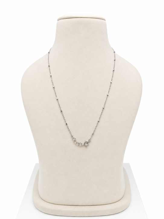 Silver Chain Elegant Pearl Bead Tassel Mala Necklace - Mal10128