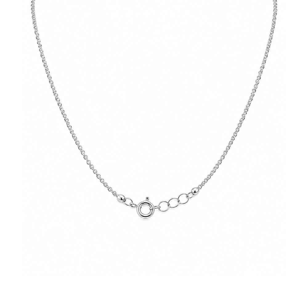 Silver Chain Silver-Tone Pearl-Accent Mala Necklace - MAL10136 side view