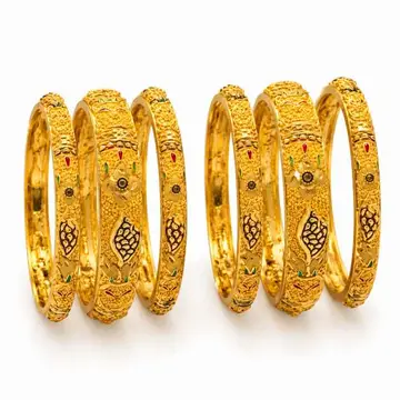 Gold Bombay Kalkatti Bangles - Cba11833