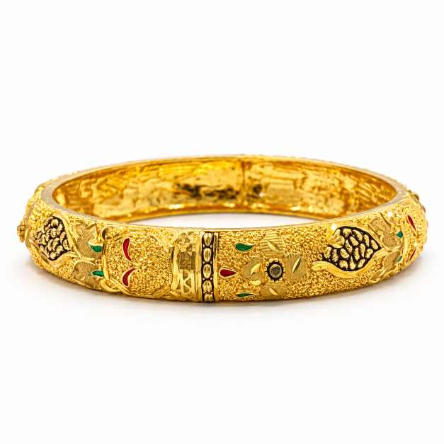 Gold Bombay Kalkatti Bangles - CBA11833 close-up view