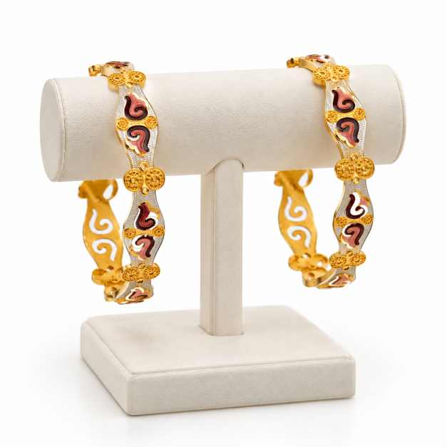Gold Fancy Bangles - CBA11176