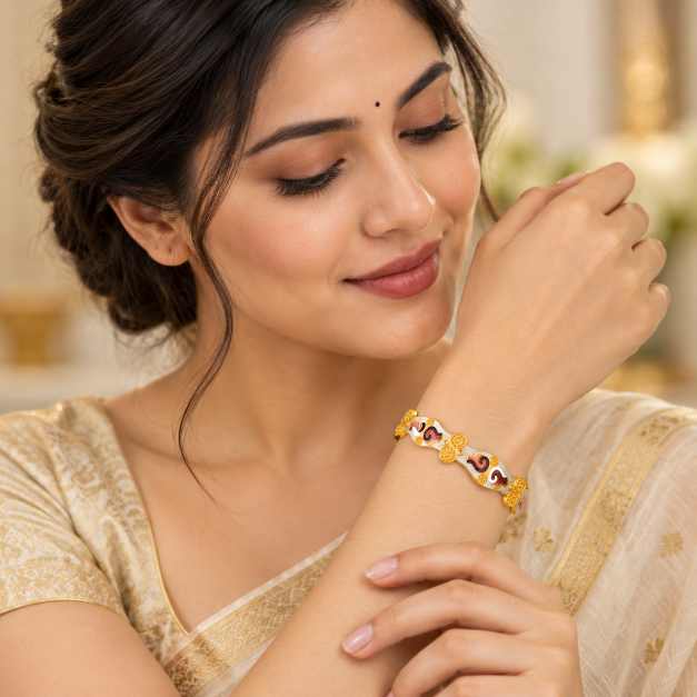 Gold Fancy Bangles - CBA11176 close-up view