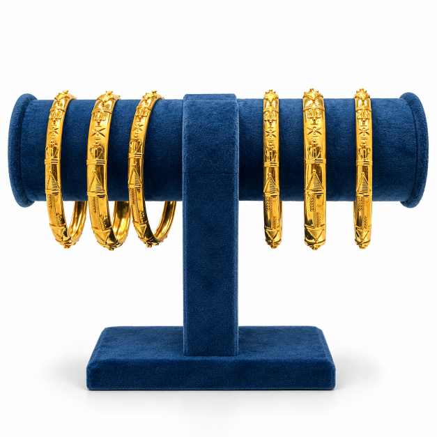 Gold Fancy Bangles - CBA491 side view