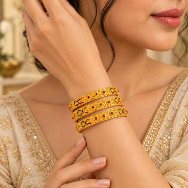 Gold Bombay Kalkatti Bangles - CBA11147