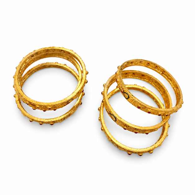 Gold Bombay Kalkatti Bangles - CBA11147 front view