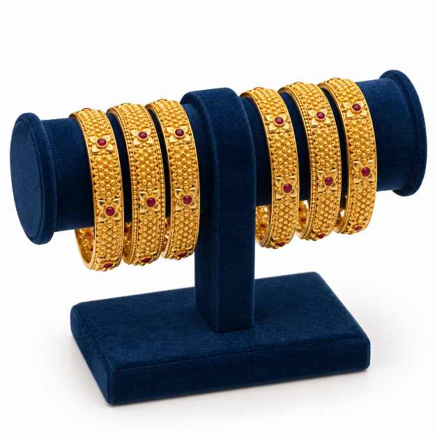 Gold Bombay Kalkatti Bangles - CBA10021 side view