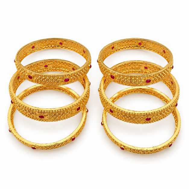 Gold Bombay Kalkatti Bangles - CBA10021 front view