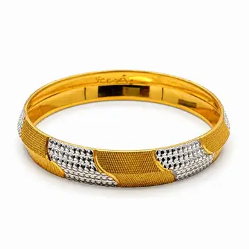 Gold Bangles Two-Tone Textured Copper Bangle - Cbr60079