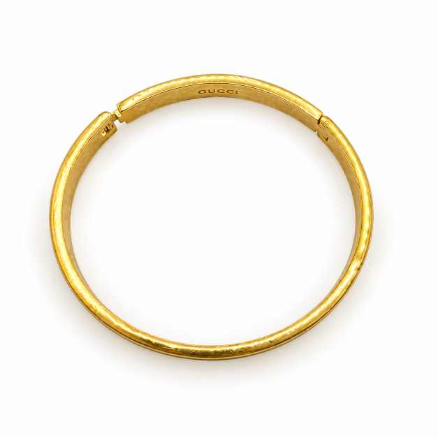 Gold Bangles Copper Bracelet With Green-Red Accent And Patterned Detail - CBR60099 front view