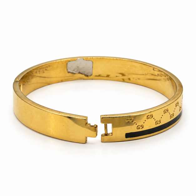 Gold Bangles Copper Bracelet With Green-Red Accent And Patterned Detail - CBR60099 view 5
