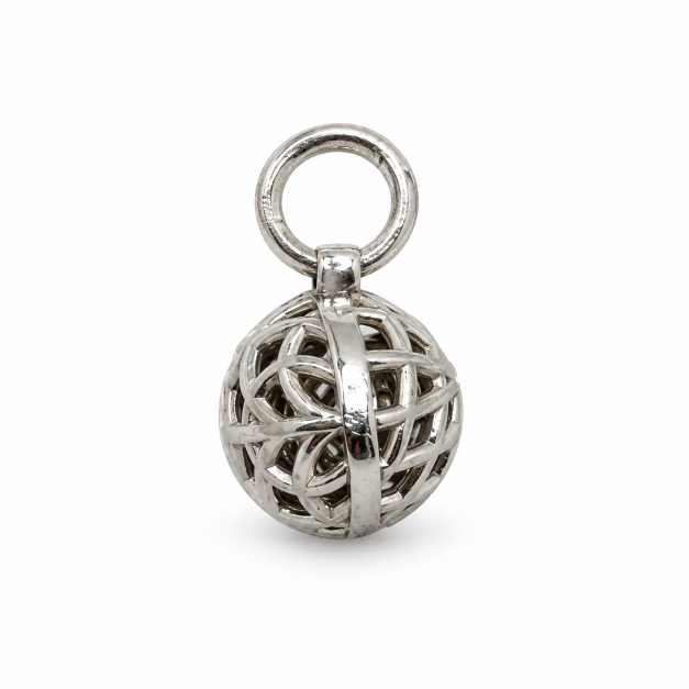 Silver Pendants Openwork Spherical Silver-Tone Pendant - APE60582 close-up view