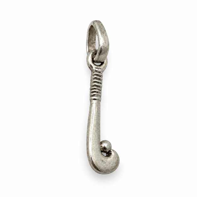 Silver Pendants Hook Motif Ribbed Silver-Tone Pendant - APE60488 close-up view
