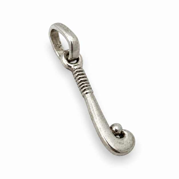 Silver Pendants Hook Motif Ribbed Silver-Tone Pendant - APE60488 detail view