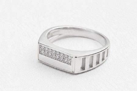 Urban Steps 925 Sterling Silver Stone Ring for Men side view
