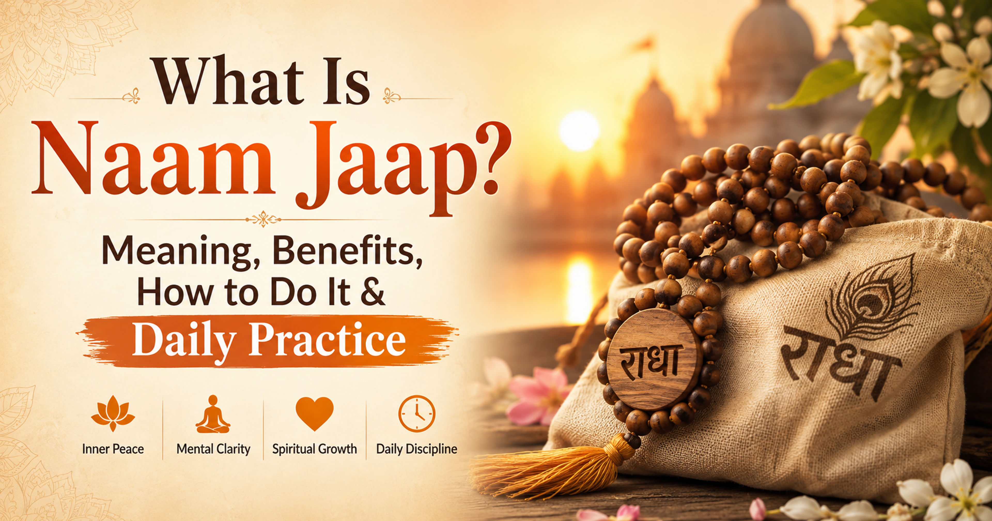 Overview illustration of Naam Jaap meditation, showcasing sacred mantra repetition and prayer beads