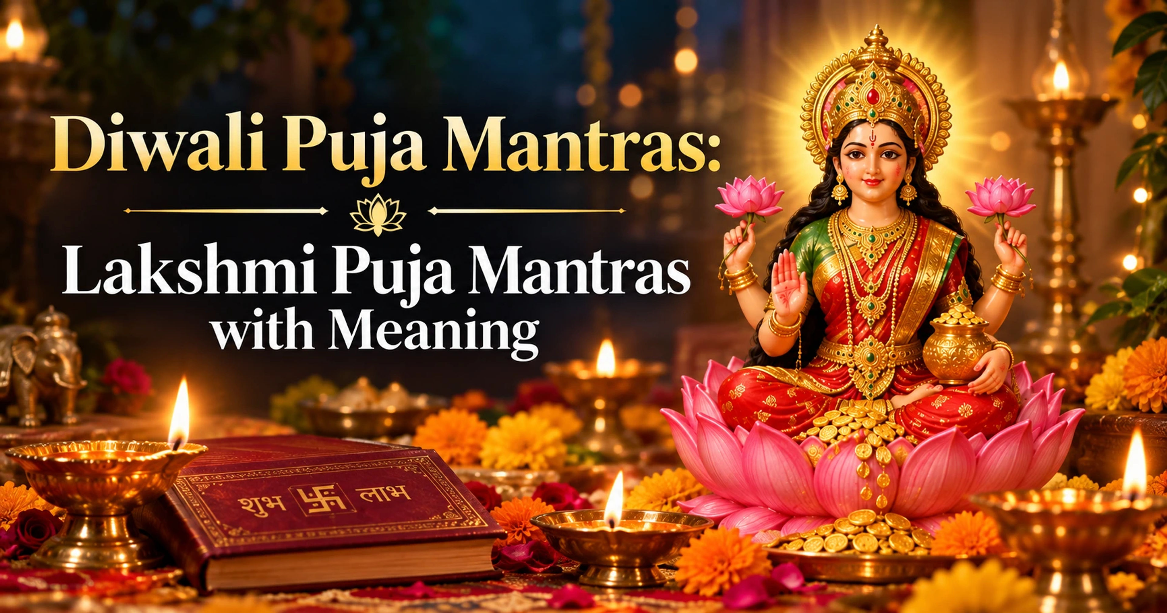 Diwali Puja Mantras: Lakshmi Puja Mantras with Meaning guide cover thumbnail