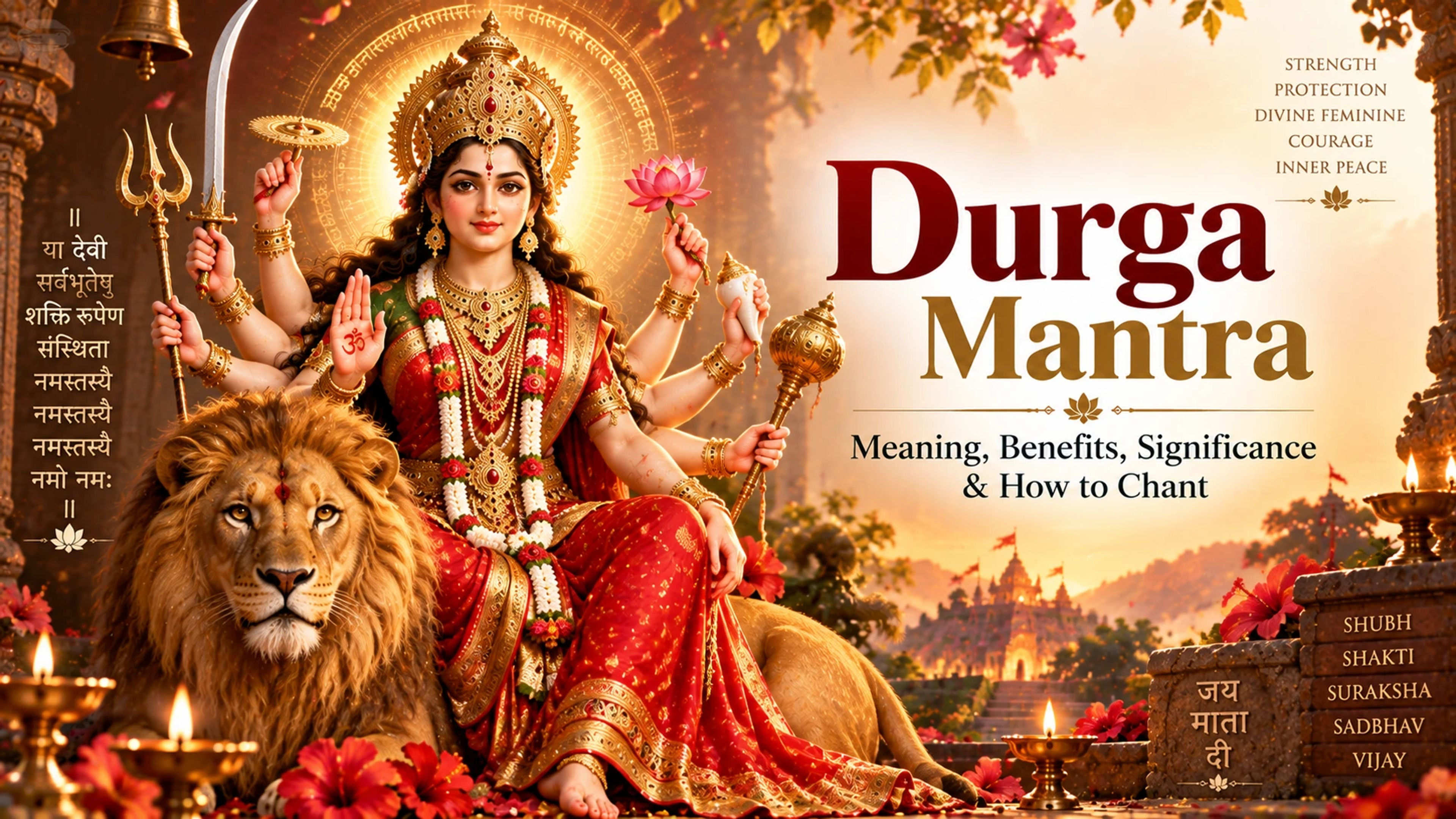 Durga Mantra: Meaning, Benefits, Significance & How to Chant guide cover thumbnail