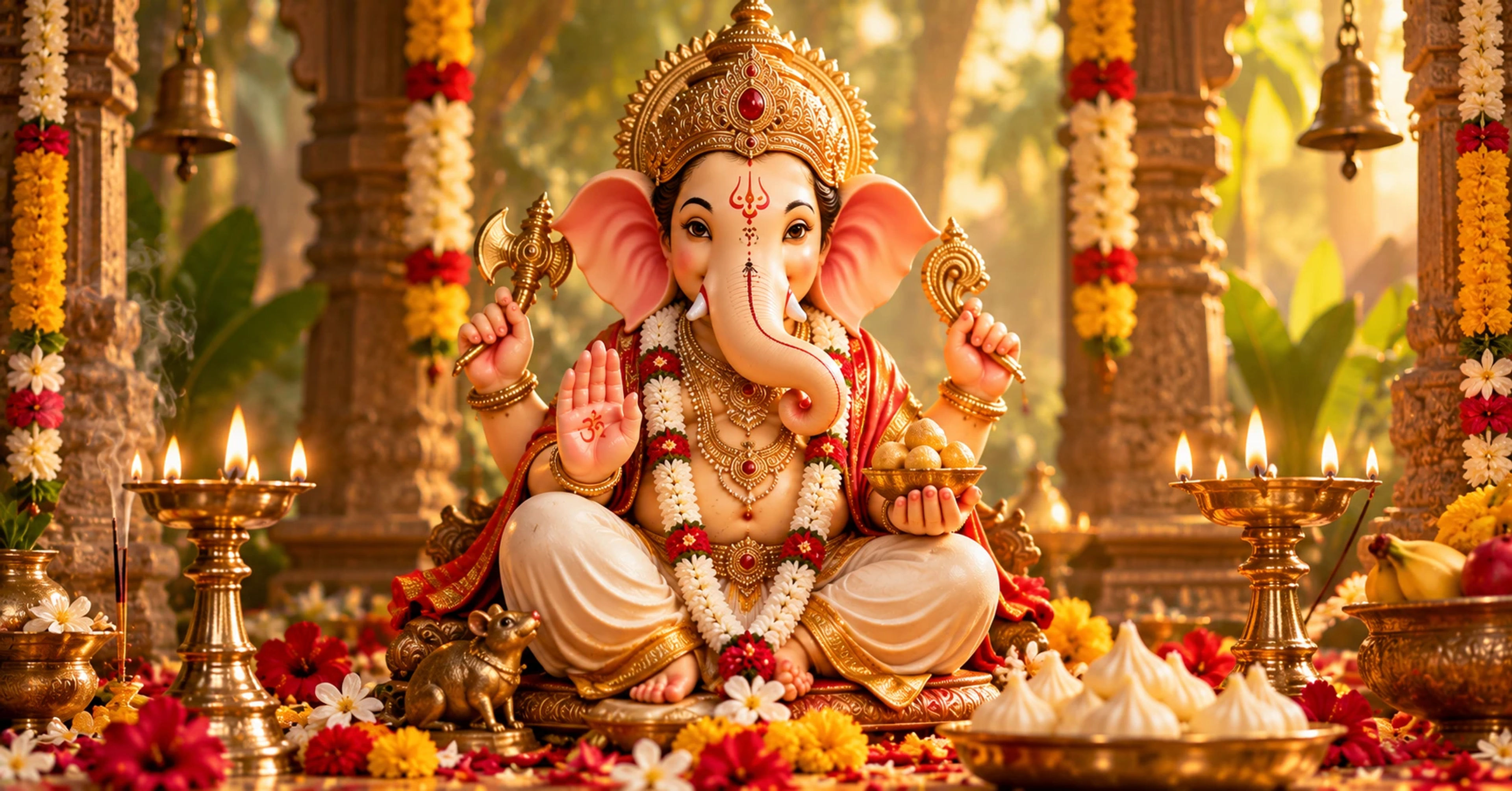 Traditional depiction of Lord Ganesha, worshipped as the remover of obstacles and lord of auspicious beginnings